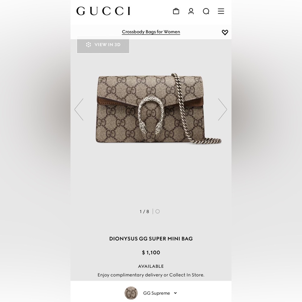 GUCCI DIONYSUS GG SUPER MINI BAG